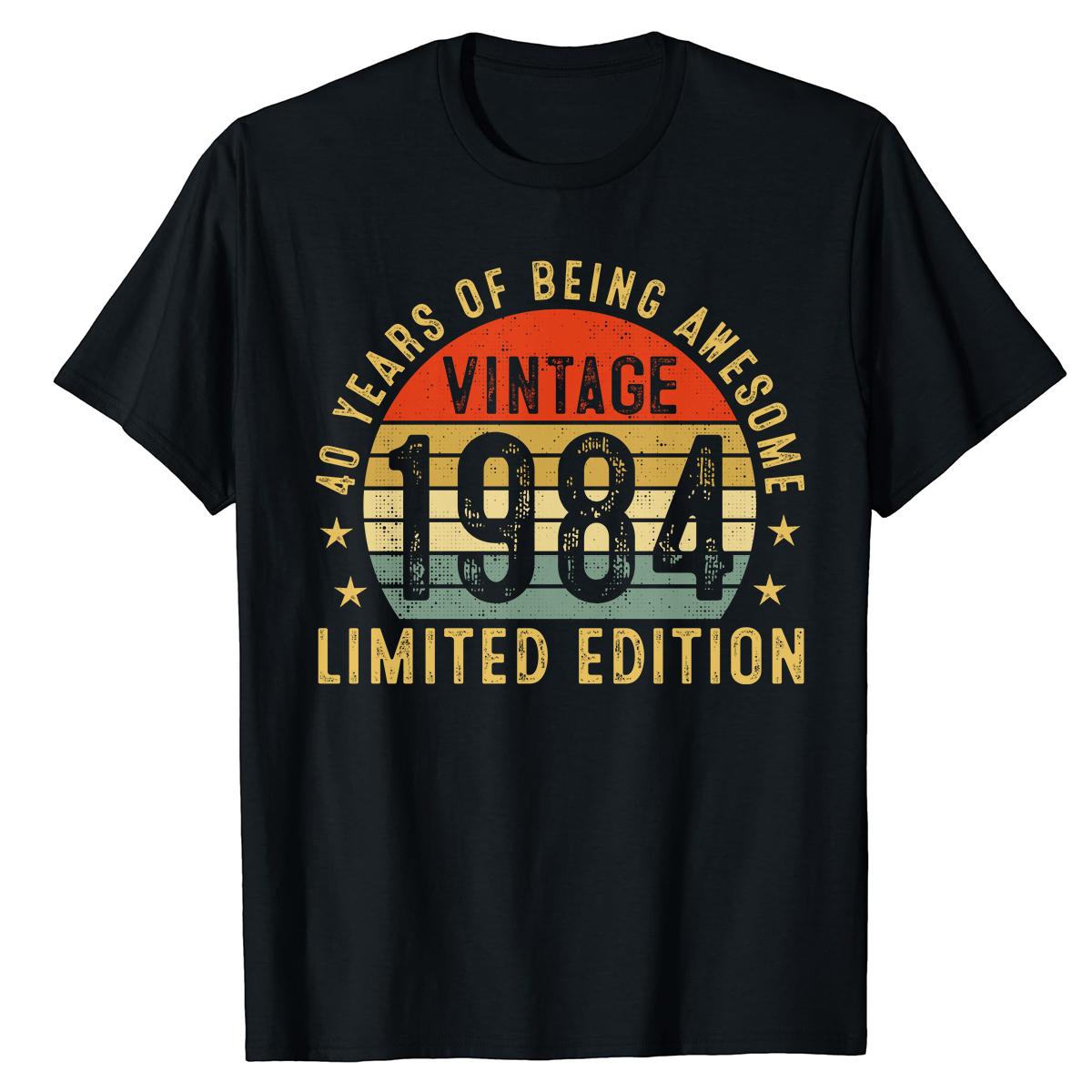40th Birthday 1984 40 Years Of Being Awesome Retro T-Shirt