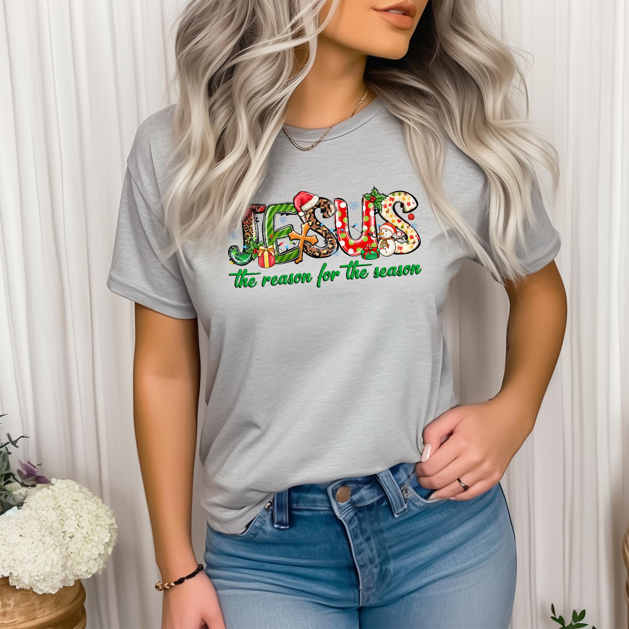 Sandjest Christmas T-Shirt Jesus the Reason for the Season Gift for Women Friend Xmas Gifts Idea