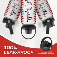 SANDJEST Baseball Water Bottle 32oz Stainless Steel Insulated Bottles for Men Women Sports Lovers Baseball Fan Players Coach - Baseball Gifts for Birthday Christmas