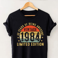 40th Birthday 1984 40 Years Of Being Awesome Retro T-Shirt