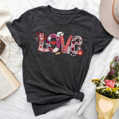 Sandjest Valentine T-shirt for Nurse Gift for Nurses Doctors Pharmacist