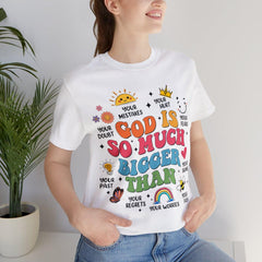 Sandjest Christian Inspirational T-Shirt God Is So Much Bigger Gift for Women Girl Friend