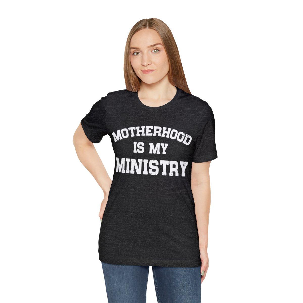 Sandjest Mom T-Shirt Motherhood Is My Ministry Gift for Women Girl Friends
