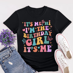 Sandjest Birthday T-Shirt I’m the Birthday Girl It’s Me Groovy Style Gift for Women Girl Friend
