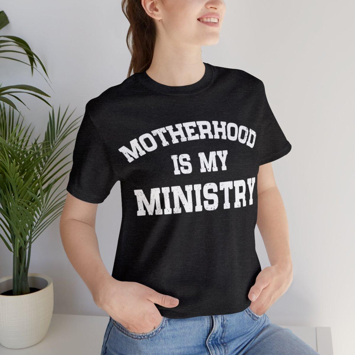 Sandjest Mom T-Shirt Motherhood Is My Ministry Gift for Women Girl Friends