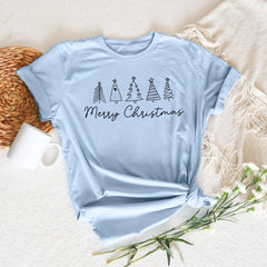 Sandjest Merry Christmas T-Shirt Hand Draw Style Gift for Friend Men Women Boy Girl