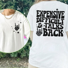 Sandjest Sarcastic Shirt Funny Gift for Women Girl Friends Black Version Cotton Fabric Fit Jersey