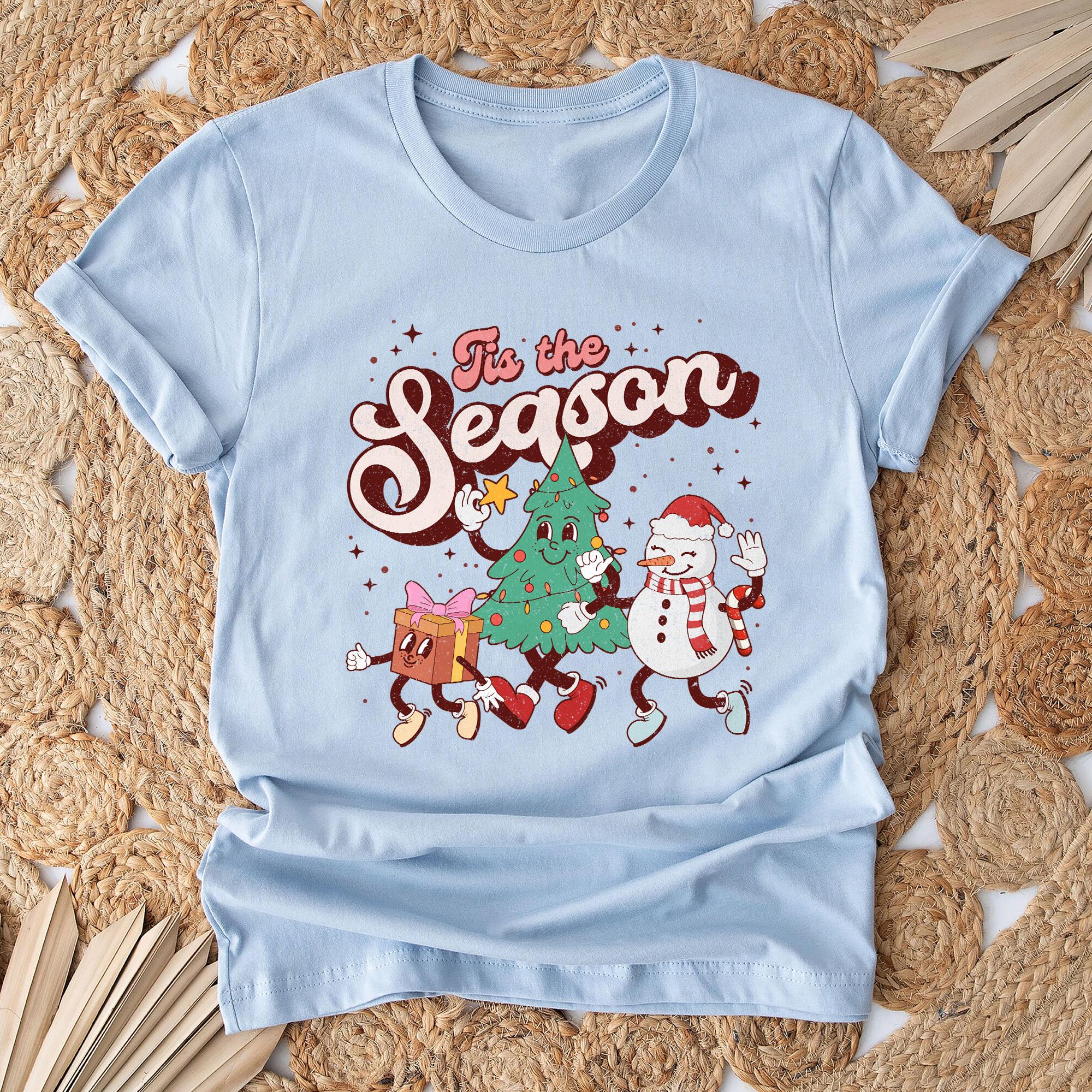 Sandjest Tis The Season Tshirt, Christmas Tshirt, Merry Christmas Tshirt, Christmas Tshirt, Women Christmas T-shirt, Christmas Tee Shirt