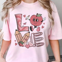 Sandjest Love Teacher Valentine T-Shirt Gift for Teacher Women Professor Friends