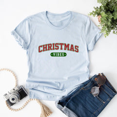 Sandjest Retro Christmas Vibes Tshirt, Cute Christmas Tshirt, Christmas Vibes Tshirt, Xmas Vibes Shirt, Christmas Gift, Christmas Vibes Tee