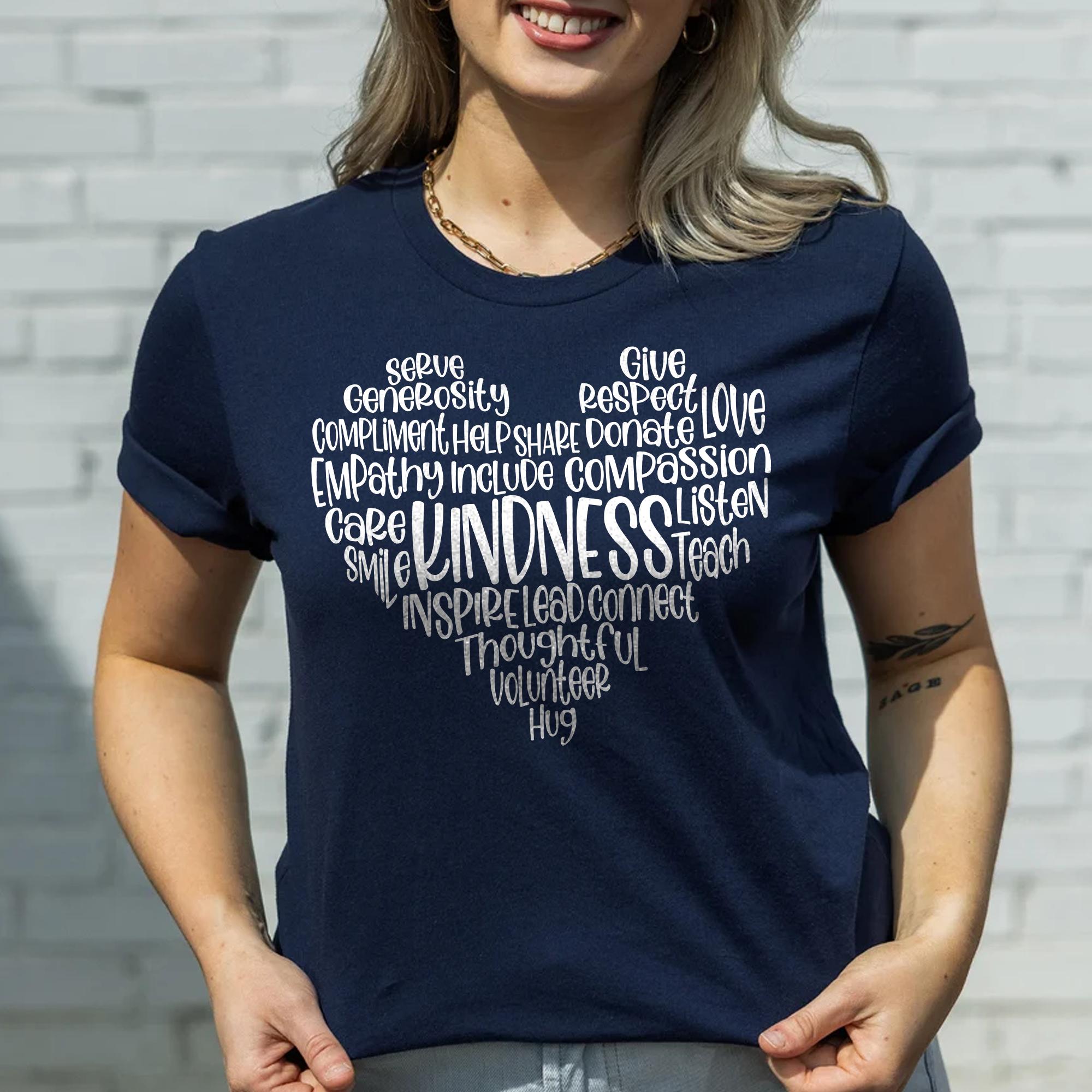 Sandjest Inspirational T-shirt Kindness Gift for Friends Women Men Girl Boy