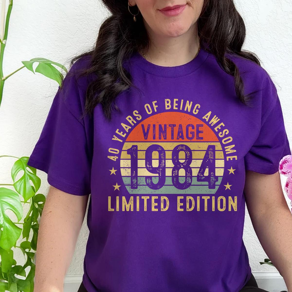 40th Birthday 1984 40 Years Of Being Awesome Retro T-Shirt