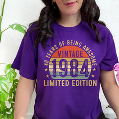 40th Birthday 1984 40 Years Of Being Awesome Retro T-Shirt