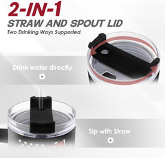 Firefighter Gifts for Men, 40oz Stainless Steel Insulated Coffee Tumbler with Lid & Straw, Travel Mug Cup Gift for Fireman Dad, Christmas Birthday