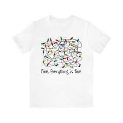 Sandjest Funny Christmas T-Shirt I'm Fine Everything Is Fine Gift for Friend Girl Women Men Boy