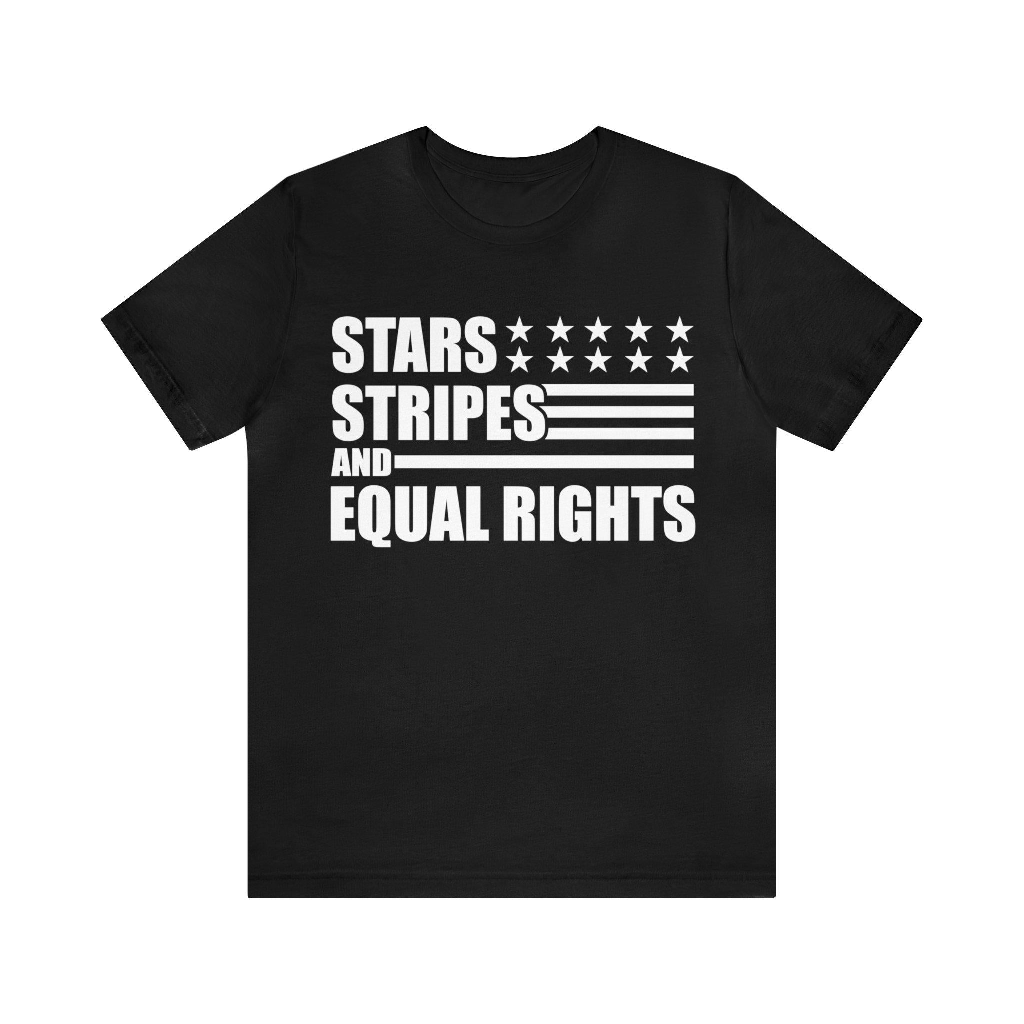 Sandjest Patriotic T-Shirt Us Flag Star Stripe and Equal Right Gift for Men Women Veteran Patriots