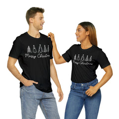 Sandjest Merry Christmas T-Shirt Hand Draw Style Gift for Friend Men Women Boy Girl