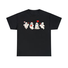 Sandjest Cute Valentine T-Shirt Funny Ghost Gifts for Women Girl Friends Wife