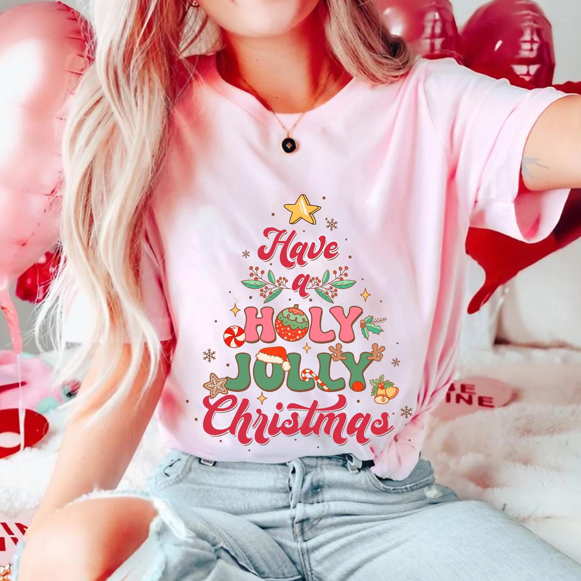 Sandjest Have a Holly Jolly Christmas Tshirt, Retro Christmas Tee, Cute Christmas Tshirt, Holly Jolly Tee, Christmas Gifts