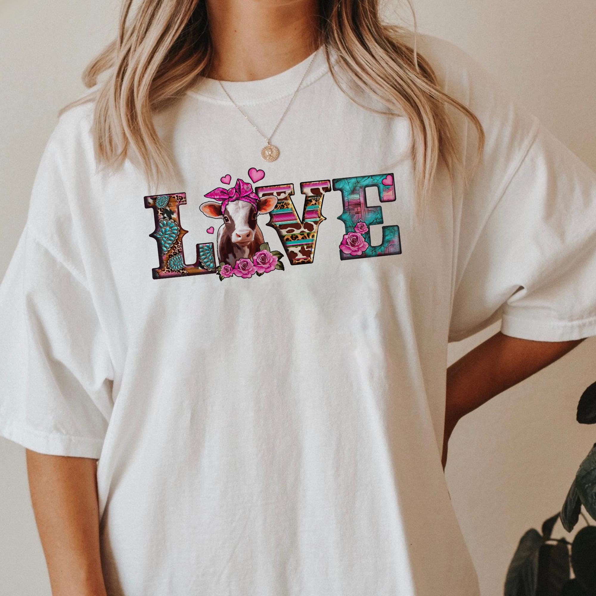 Sandjest T-shirt for Cow Lovers Valentine Gift for Women Girl Friends