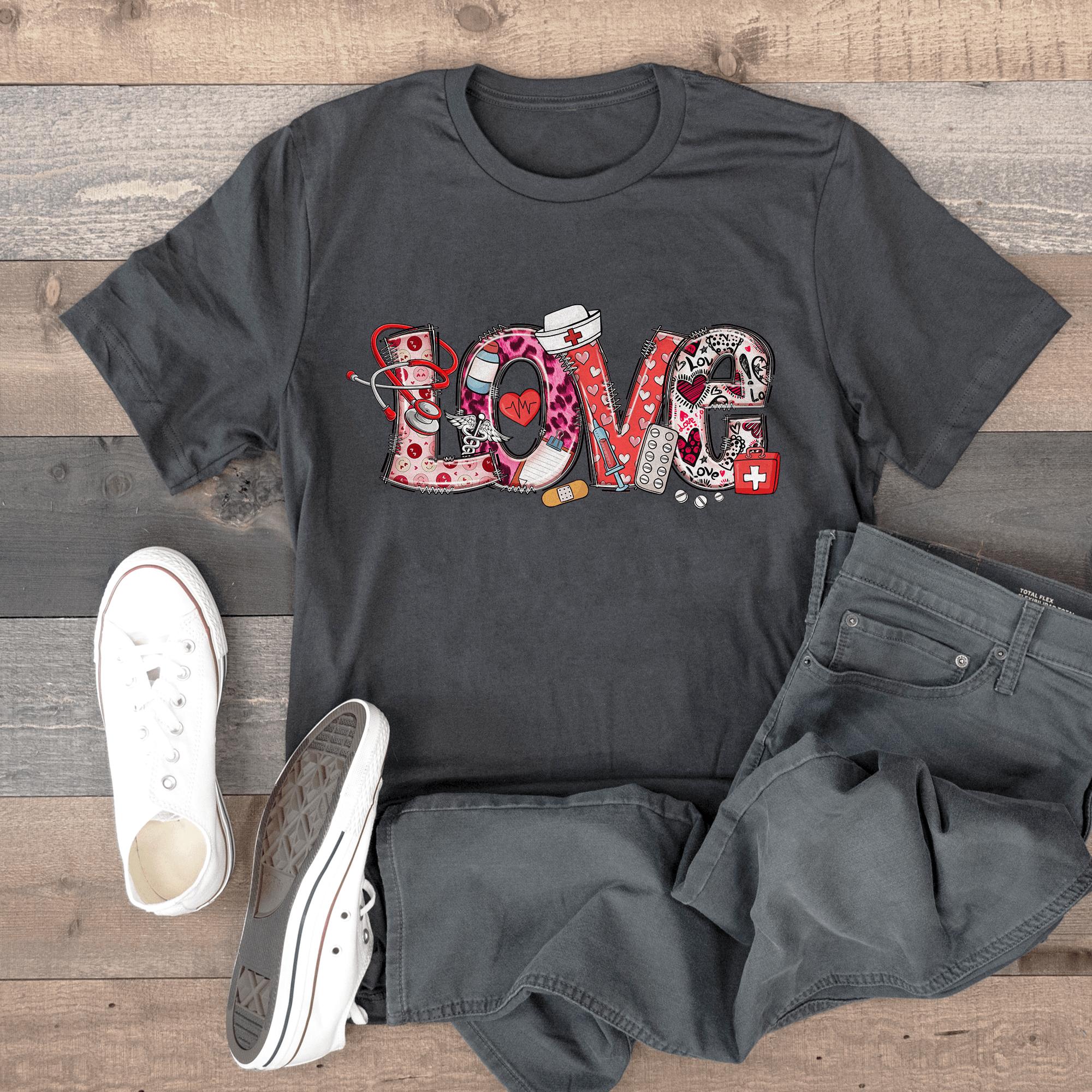 Sandjest Valentine T-shirt for Nurse Gift for Nurses Doctors Pharmacist