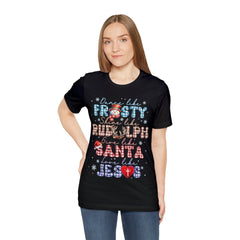 Sandjest Dance Like Frosty Shine Like Rudolph Give Like Santa Love Like Jesus Tshirt, Merry Christmas, Religious Christmas Gift, Christmas Family