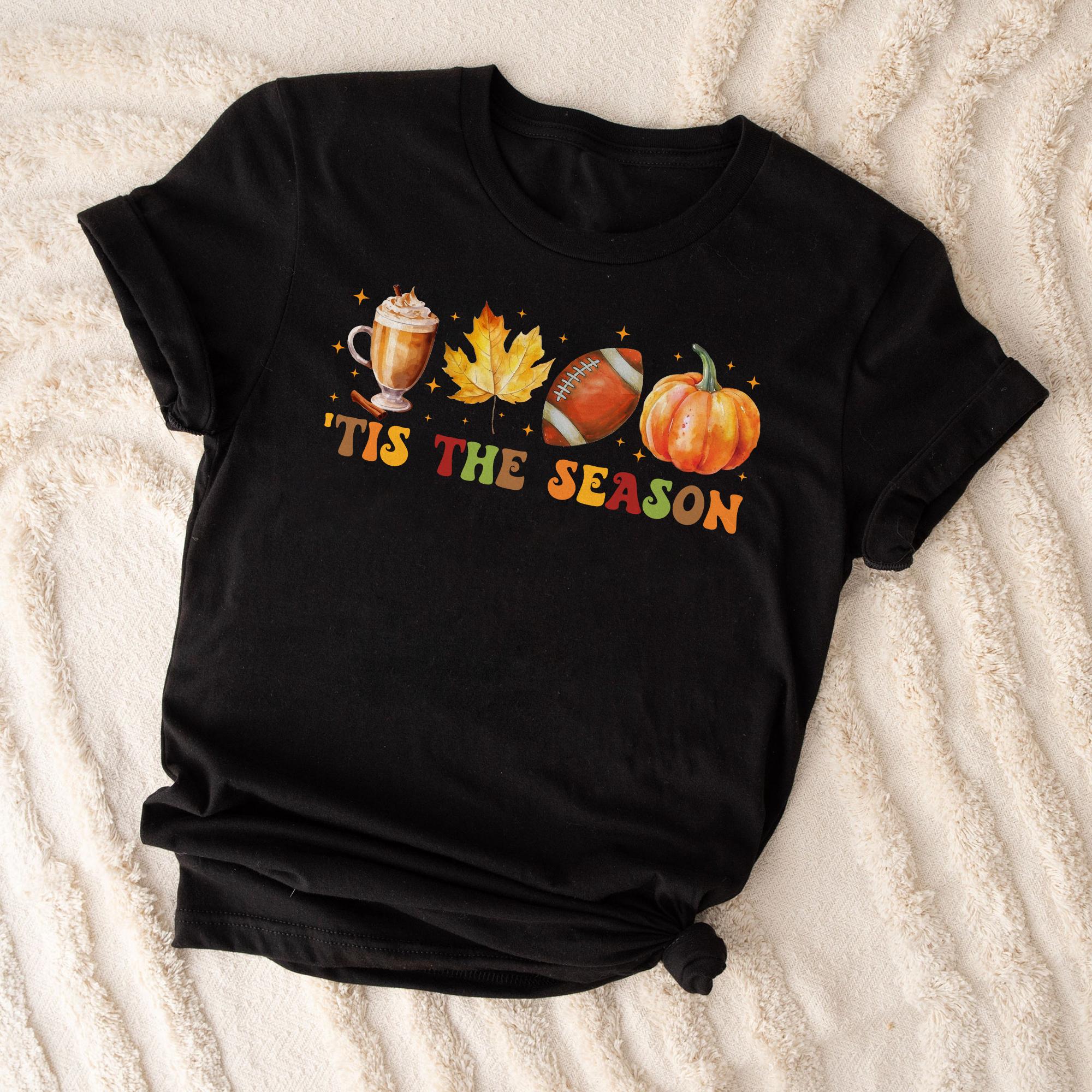 Sandjest Football Shirt, Tis The Season Shirt, Pumpkin Shirt, Football Shirt For Women, Thanksgiving Shirt, Fall Season Shirt, Cute Pumpkin Shirt