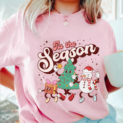 Sandjest Tis The Season Tshirt, Christmas Tshirt, Merry Christmas Tshirt, Christmas Tshirt, Women Christmas T-shirt, Christmas Tee Shirt