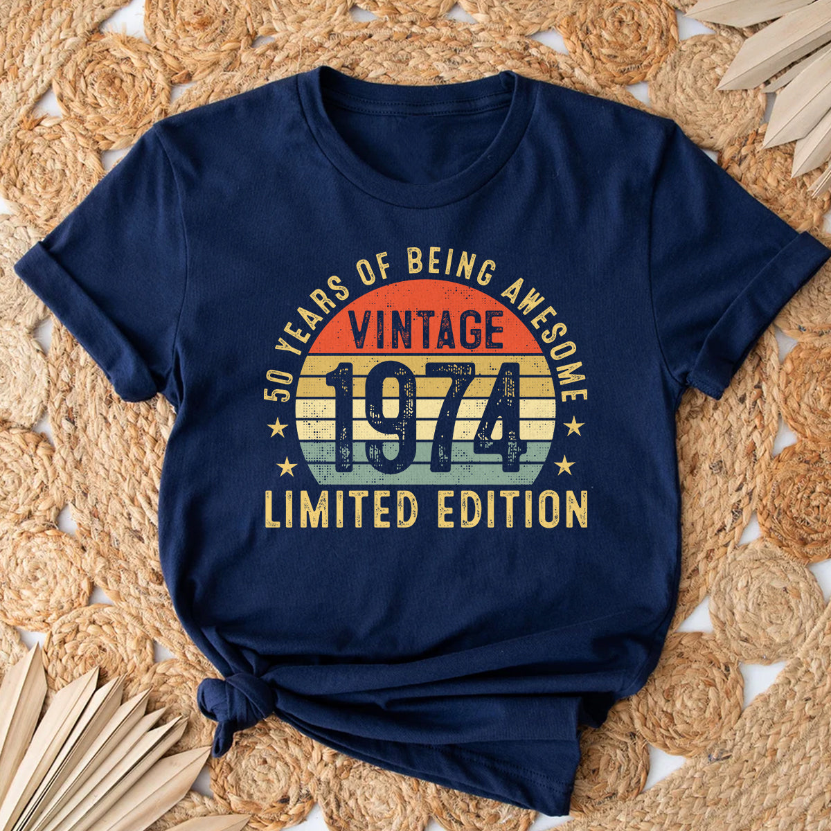 50th Birthday 1974 50 Years Of Being Awesome Retro T-Shirt