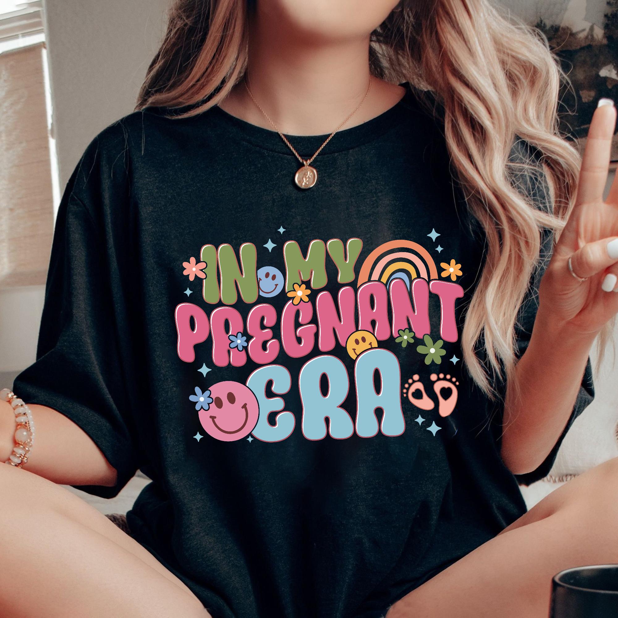 Sandjest Pregnant T-Shirt in My Pregnant Era Gift for Women Girl Friend