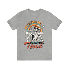 Sandjest Funny T-Shirt I??m Trying but I??m Very Tired Gift for Friend Girl Women