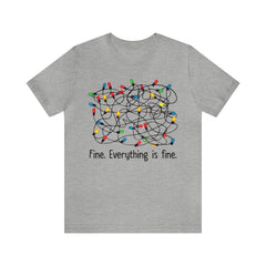 Sandjest Funny Christmas T-Shirt I'm Fine Everything Is Fine Gift for Friend Girl Women Men Boy
