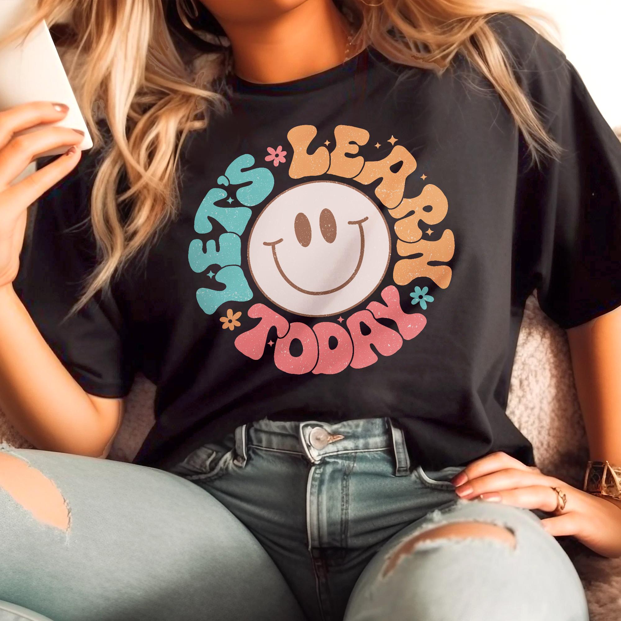 Sandjest Teacher T-Shirt Let¡¯s Learn Today Gift for Women Kindergarten Teacher