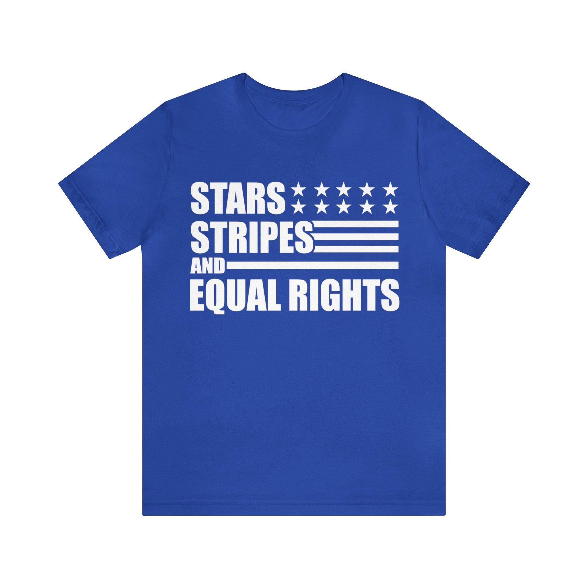 Sandjest Patriotic T-Shirt Us Flag Star Stripe and Equal Right Gift for Men Women Veteran Patriots