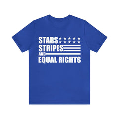 Sandjest Patriotic T-Shirt Us Flag Star Stripe and Equal Right Gift for Men Women Veteran Patriots