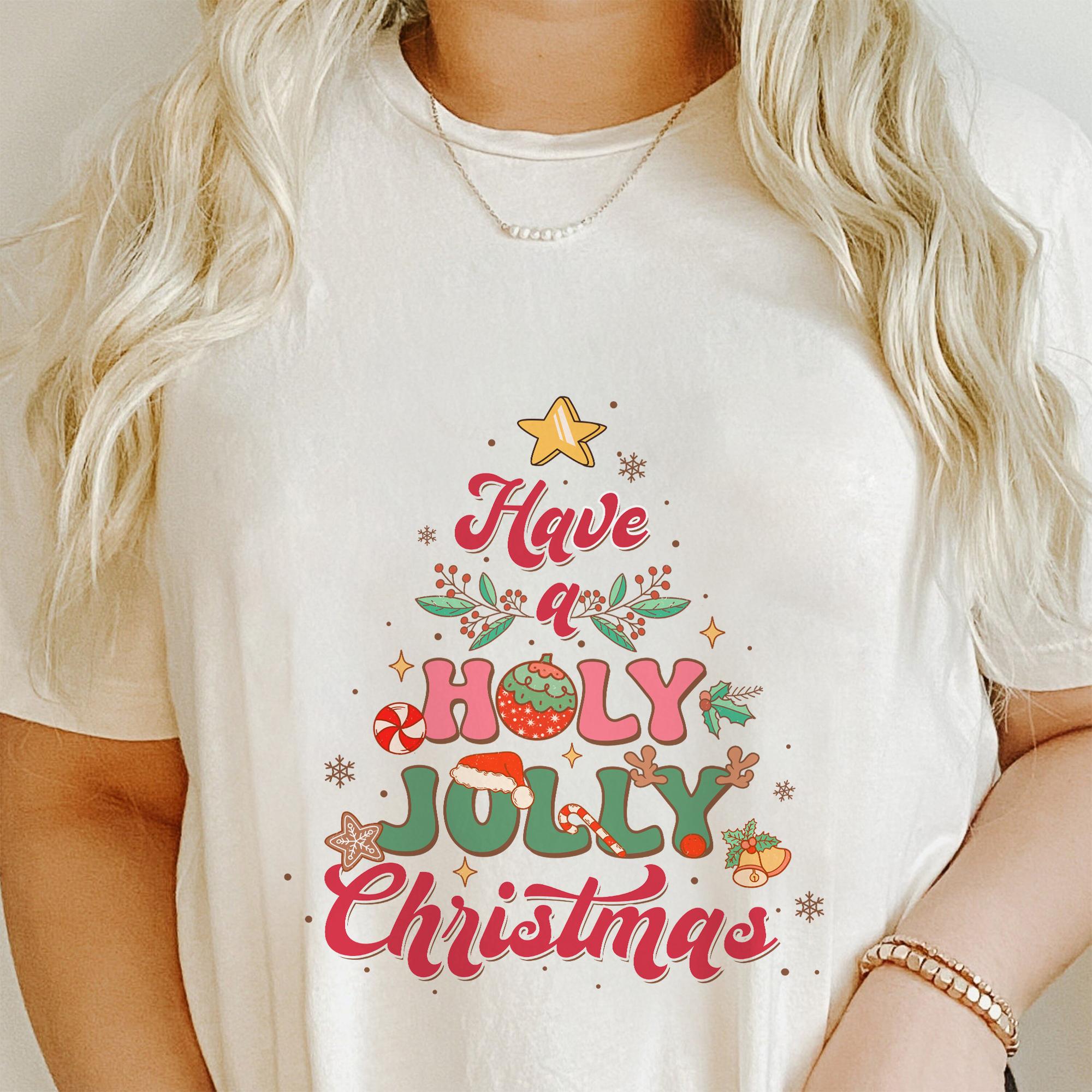 Sandjest Have a Holly Jolly Christmas Tshirt, Retro Christmas Tee, Cute Christmas Tshirt, Holly Jolly Tee, Christmas Gifts