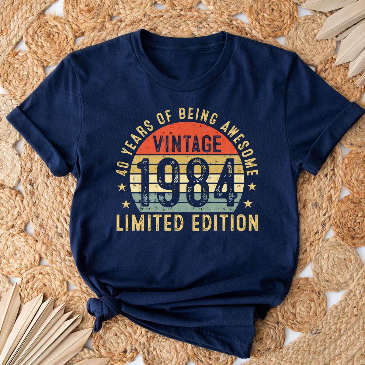 40th Birthday 1984 40 Years Of Being Awesome Retro T-Shirt