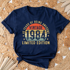 40th Birthday 1984 40 Years Of Being Awesome Retro T-Shirt