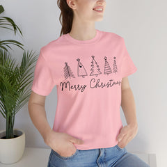 Sandjest Merry Christmas T-Shirt Hand Draw Style Gift for Friend Men Women Boy Girl