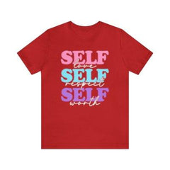 Sandjest Motivational Shirt Self Love Self Respect Self Worth Gift for Female Girl Women Friends