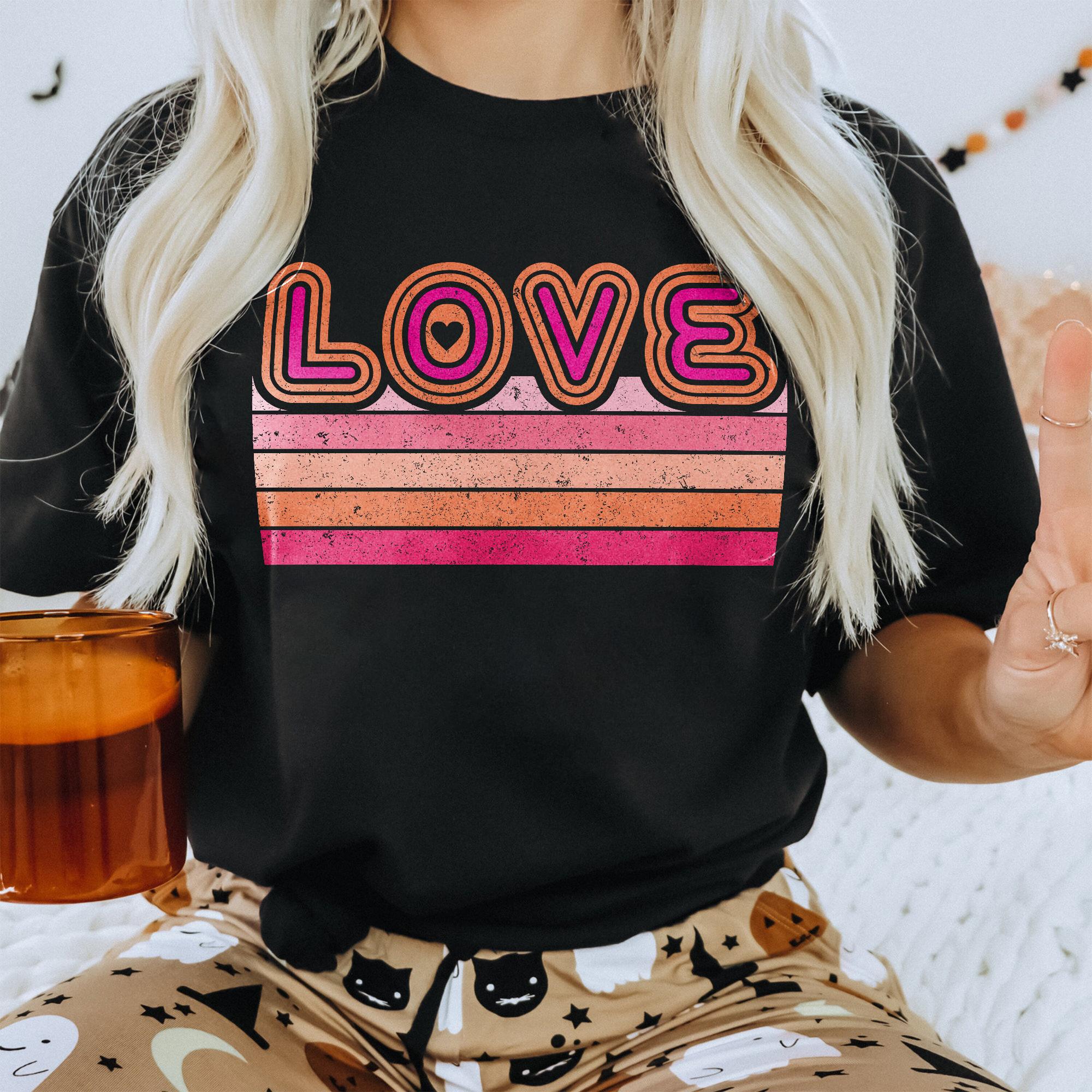 Sandjest Valentine T-shirt Retro Love Gift for Couple Wife Girlfriend