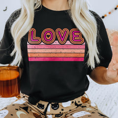 Sandjest Valentine T-shirt Retro Love Gift for Couple Wife Girlfriend