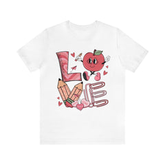 Sandjest Love Teacher Valentine T-Shirt Gift for Teacher Women Professor Friends