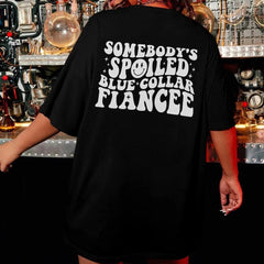 Sandjest Funny T-Shirt for Wife Girlfriend Blue Collar Wife Christmas Birthday Gift