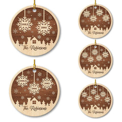 Personalized Ceramic Family Ornament Snowflake