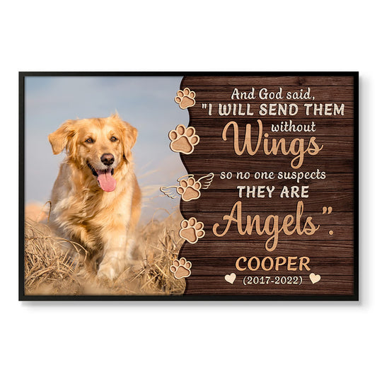 Personalized Poster Memorial Dog I Will Send Them Without Wings