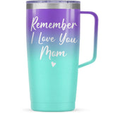 Blue Mom Curved Tumbler with Handle 20oz
