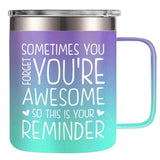 SANDJEST 14oz Coffee Mugs for Women Inspirational Gifts For Her Insulated Coffee Mug with Handle, Travel Coffee Mug Gift Idea for Birthday, Mother's Day