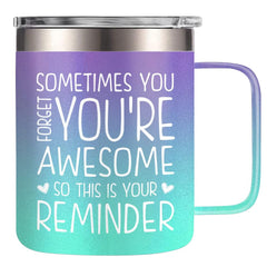 SANDJEST 14oz Coffee Mugs for Women Inspirational Gifts For Her Insulated Coffee Mug with Handle, Travel Coffee Mug Gift Idea for Birthday, Mother's Day