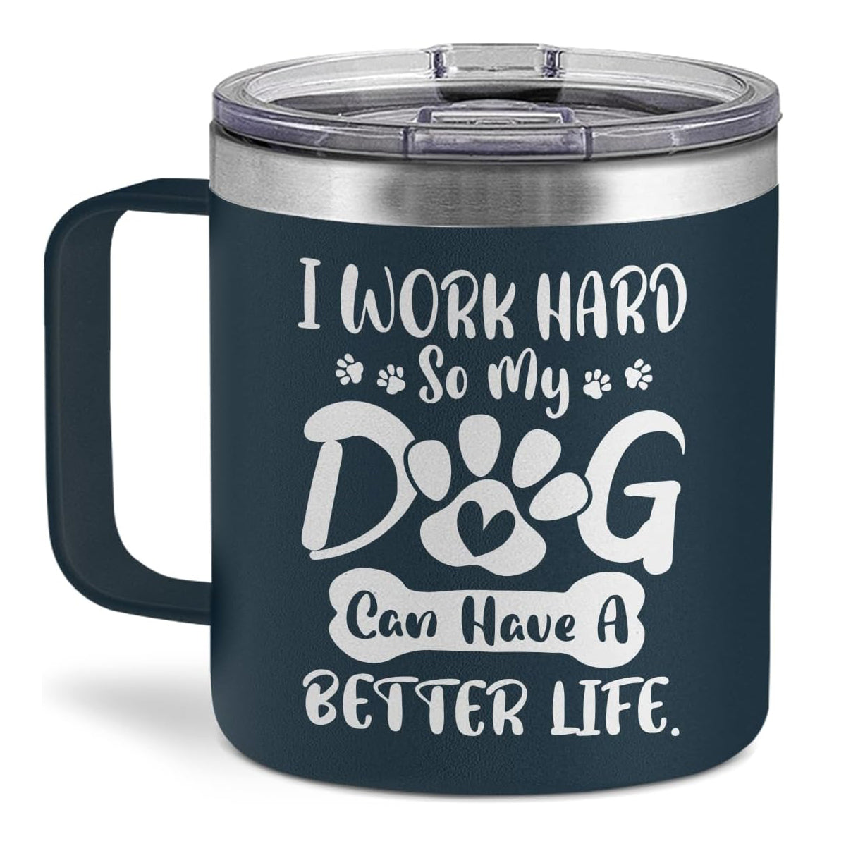 SANDJEST Dog Tumbler 14oz Insulated Coffee Mug with Handle Funny Dog Gift for Birthday, Christmas